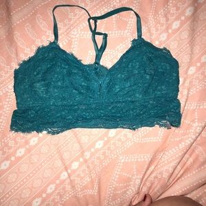 Teal lace bralette from aerie